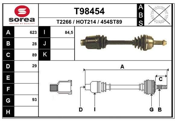 EAI T98454 Drive shaft T98454