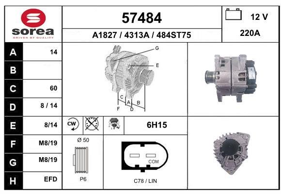 EAI 57484 Alternator 57484