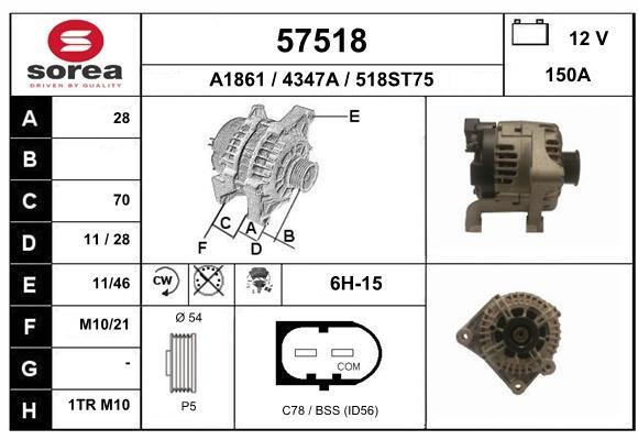 EAI 57518 Alternator 57518