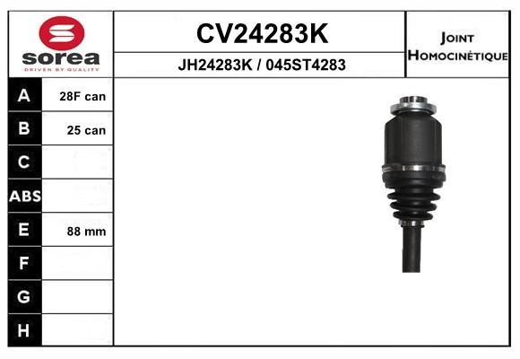 EAI CV24283K Joint Kit, drive shaft CV24283K