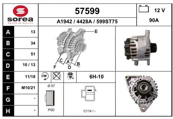 EAI 57599 Alternator 57599