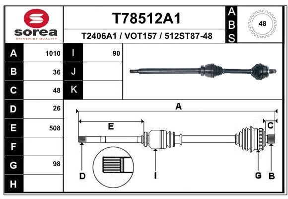 EAI T78512A1 Drive shaft T78512A1