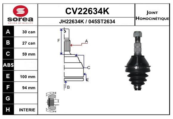 EAI CV22634K Joint Kit, drive shaft CV22634K