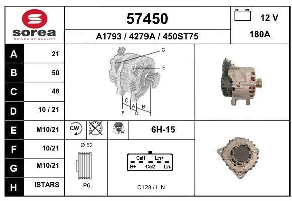 EAI 57450 Alternator 57450