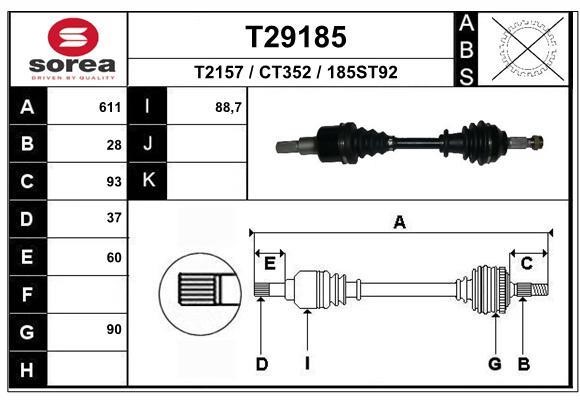 EAI T29185 Drive shaft T29185