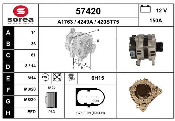 EAI 57420 Alternator 57420