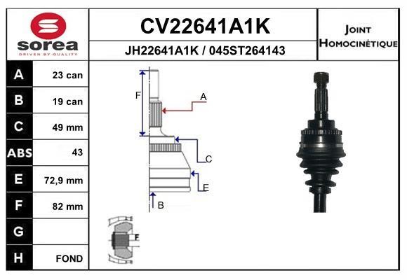 EAI CV22641A1K Joint Kit, drive shaft CV22641A1K