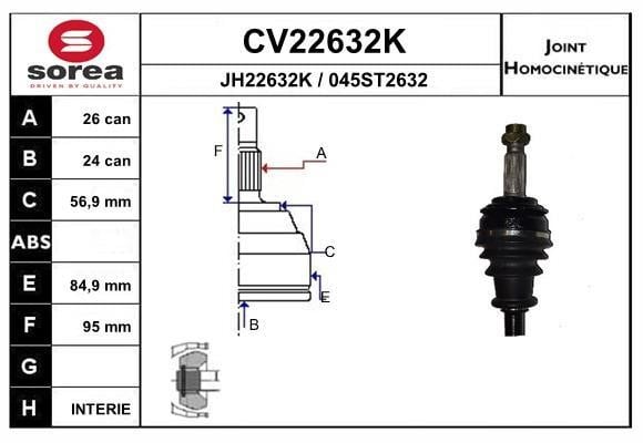 EAI CV22632K Joint Kit, drive shaft CV22632K