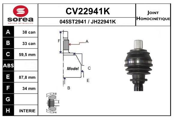 EAI CV22941K Joint kit, drive shaft CV22941K