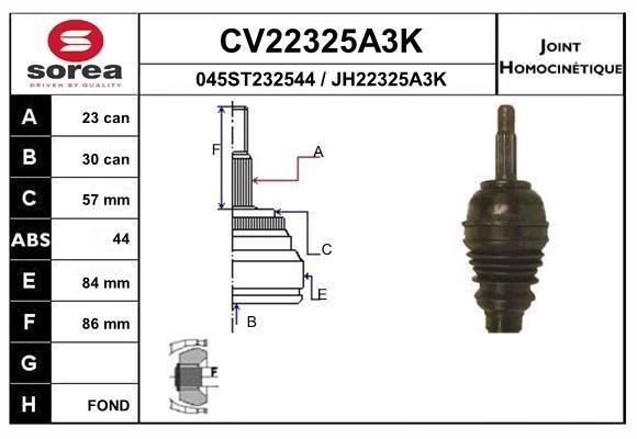 EAI CV22325A3K Joint kit, drive shaft CV22325A3K