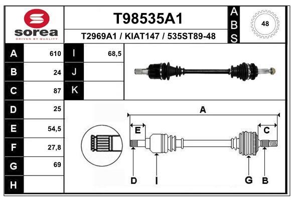 EAI T98535A1 Drive shaft T98535A1