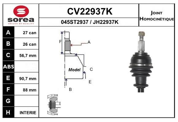 EAI CV22937K Joint kit, drive shaft CV22937K