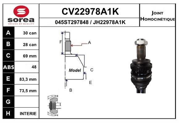 EAI CV22978A1K Joint kit, drive shaft CV22978A1K