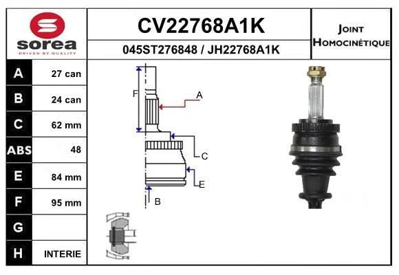 EAI CV22768A1K Joint kit, drive shaft CV22768A1K