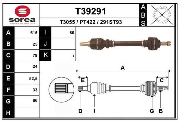 EAI T39291 Drive shaft T39291