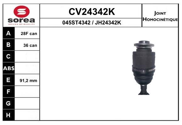 EAI CV24342K Joint kit, drive shaft CV24342K
