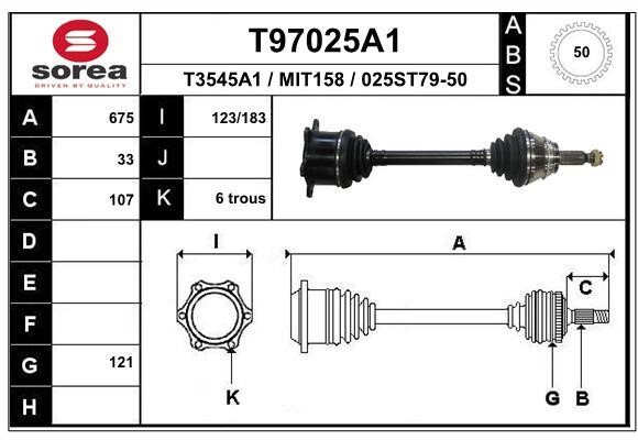 EAI T97025A1 Drive shaft T97025A1