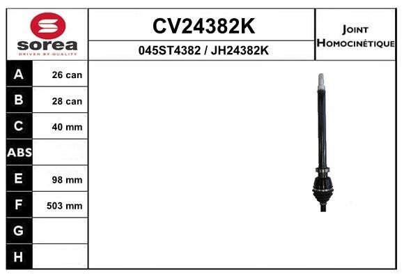 EAI CV24382K Joint kit, drive shaft CV24382K
