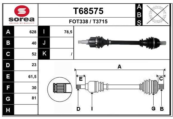 EAI T68575 Drive shaft T68575