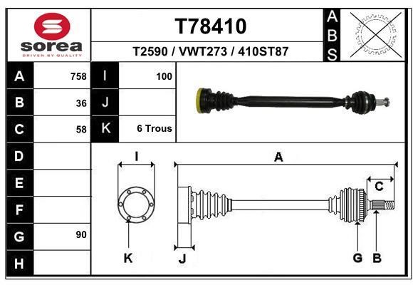 EAI T78410 Drive shaft T78410