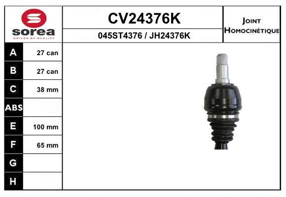 EAI CV24376K Joint kit, drive shaft CV24376K