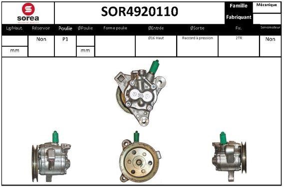 EAI SOR4920110 Hydraulic Pump, steering system SOR4920110