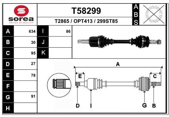 EAI T58299 Drive shaft T58299