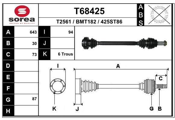 EAI T68425 Drive shaft T68425