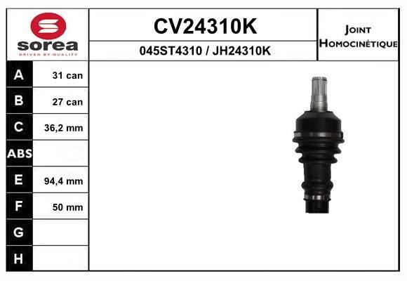 EAI CV24310K Joint kit, drive shaft CV24310K