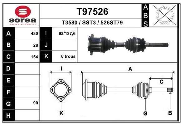 EAI T97526 Drive shaft T97526