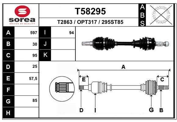 EAI T58295 Drive shaft T58295