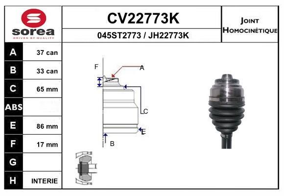 EAI CV22773K Joint kit, drive shaft CV22773K