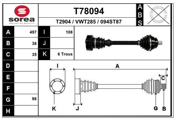 EAI T78094 Drive shaft T78094