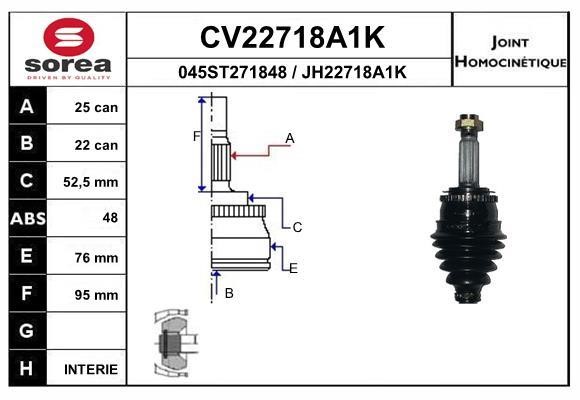 EAI CV22718A1K Joint kit, drive shaft CV22718A1K