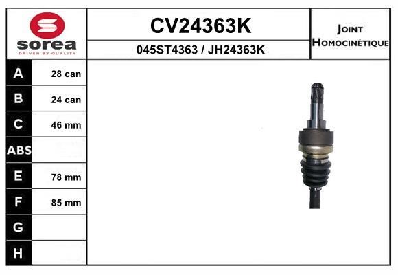 EAI CV24363K Joint kit, drive shaft CV24363K