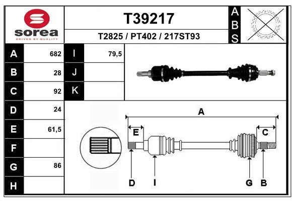 EAI T39217 Drive shaft T39217