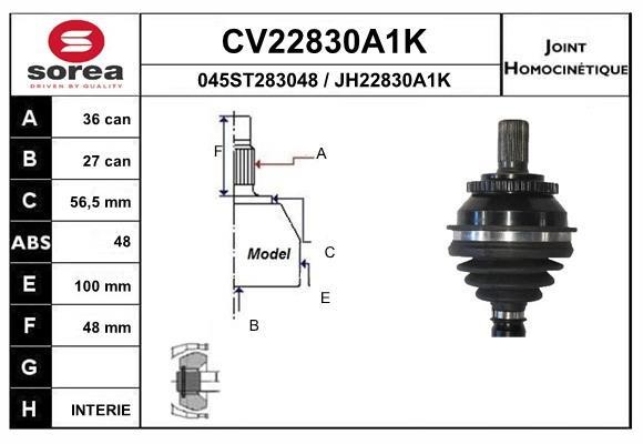 EAI CV22830A1K Joint kit, drive shaft CV22830A1K