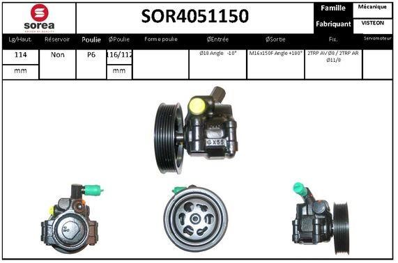 EAI SOR4051150 Hydraulic Pump, steering system SOR4051150