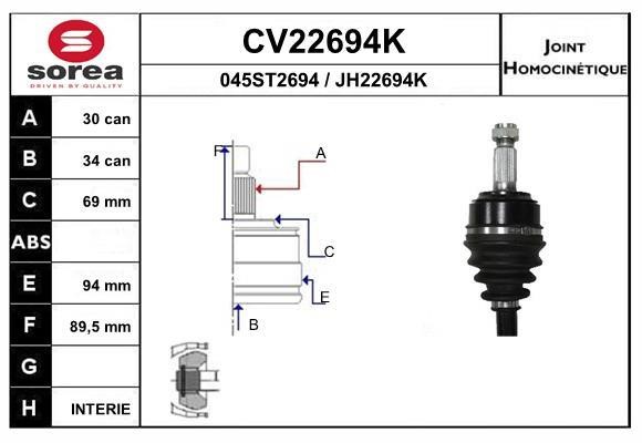 EAI CV22694K Joint kit, drive shaft CV22694K
