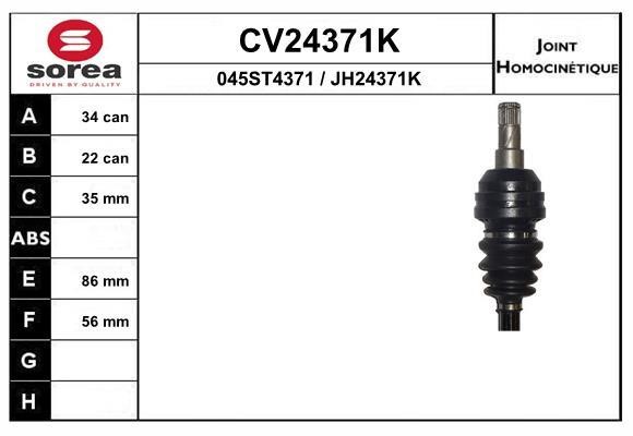EAI CV24371K Joint kit, drive shaft CV24371K