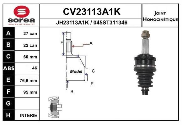 EAI CV23113A1K Joint kit, drive shaft CV23113A1K