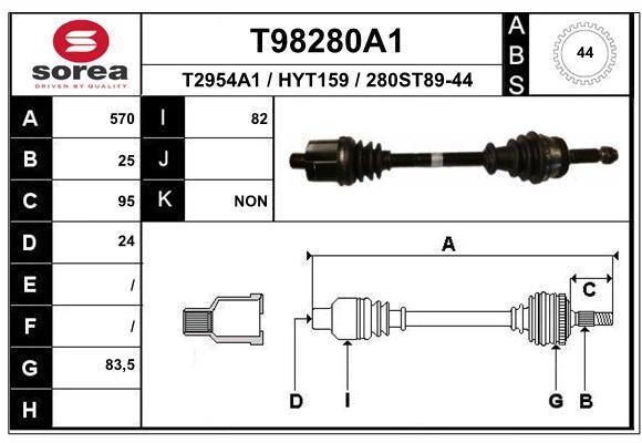 EAI T98280A1 Drive shaft T98280A1