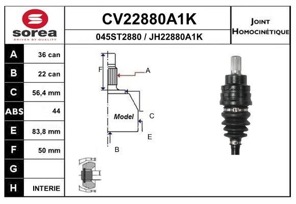 EAI CV22880A1K Joint kit, drive shaft CV22880A1K