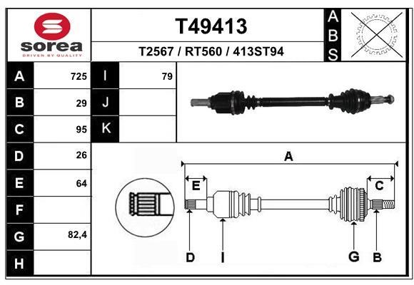 EAI T49413 Drive shaft T49413