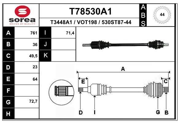 EAI T78530A1 Drive shaft T78530A1