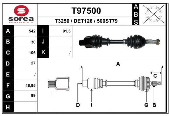 EAI T97500 Drive shaft T97500