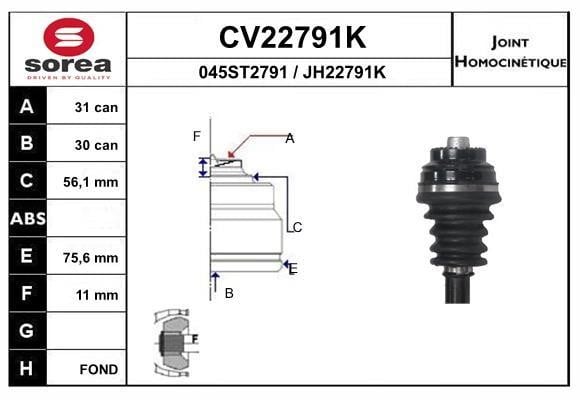 EAI CV22791K Joint kit, drive shaft CV22791K