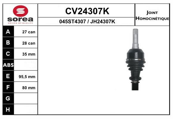 EAI CV24307K Joint kit, drive shaft CV24307K