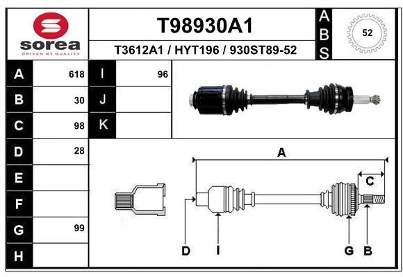 EAI T98930A1 Drive shaft T98930A1