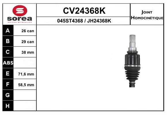 EAI CV24368K Joint kit, drive shaft CV24368K